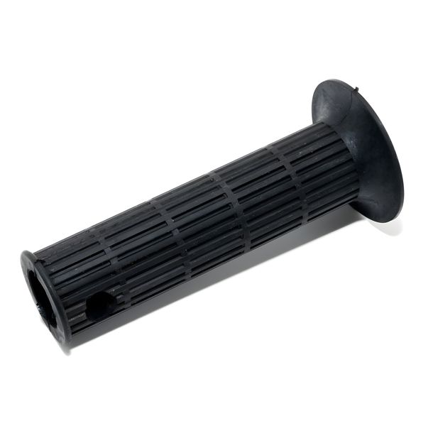 Impugnatura fissa MZ, impugnatura in gomma - sinistra - Ø 20 mm - lunghezza: 120mm, nera, nervata longitudinalmente, aperta, con foro - per Mokick, ETZ, TS
