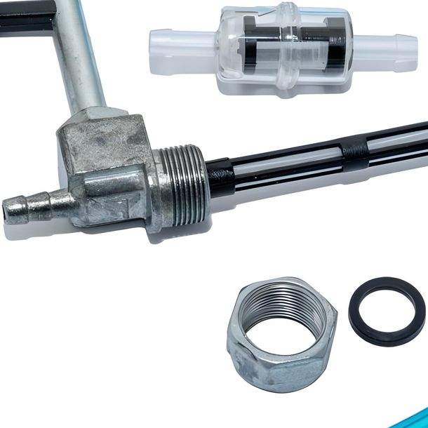 Set Benzinhahn Hahn, Schlauch, Benzinfilter Simson Schwalbe SR50, SR80 – Bild 2