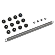 Set di sfere composto da 4 x diametro 4, sfere in acciaio 12 x 7 mm, molla a cavo all'albero di uscita.