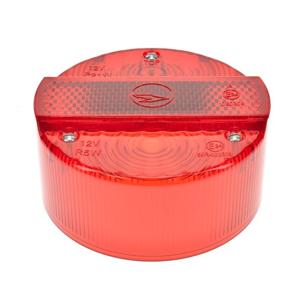 Tappo fanale posteriore per luce stop BSL, ø 120mm - rosso - 3 viti - presa luce 8520.26-200