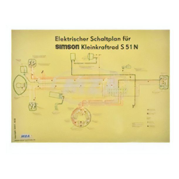 Simson wiring diagram, color poster for S51N