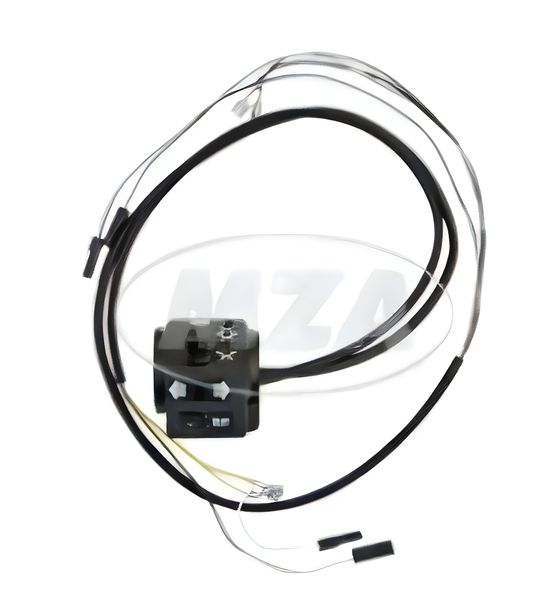Simson switch combination 8626.19/16 complete with cable - 12V - without headlight flasher - enduro - high handlebar - S51/1E, S70/ 1E