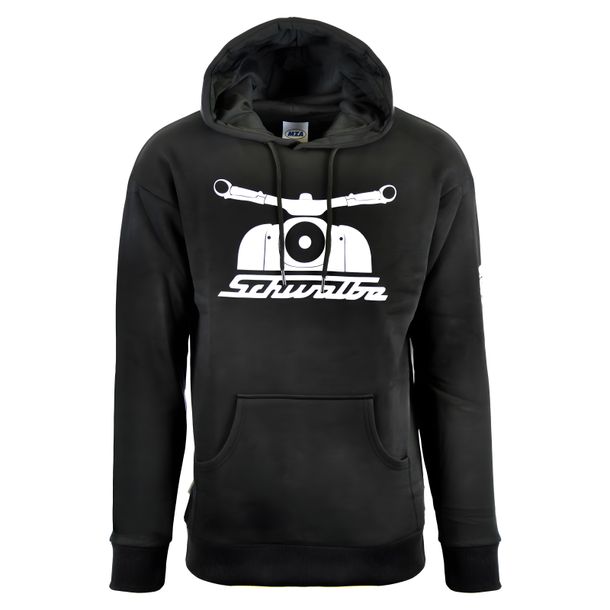 Sweat à capuche avec poches kangourou, noir, taille : XS - motif : hirondelle 55 ans - 100% coton