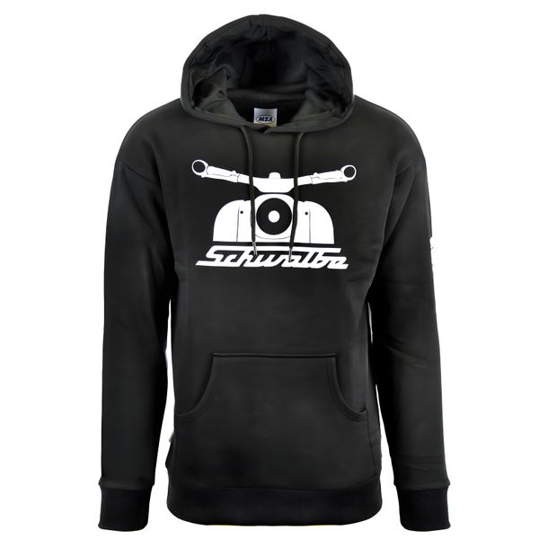 Hoodie with kangaroo pockets, black, size: XXXL - motif: 55 years swallow - 100% cotton