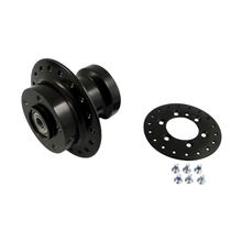 Buje de rueda delantera para freno de disco - aluminio negro - completo con cojinetes y tornillos - mokick