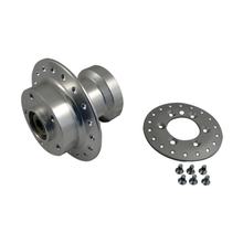 Buje de rueda delantera para freno de disco - aluminio anodizado incoloro con cojinetes y tornillos - mokick