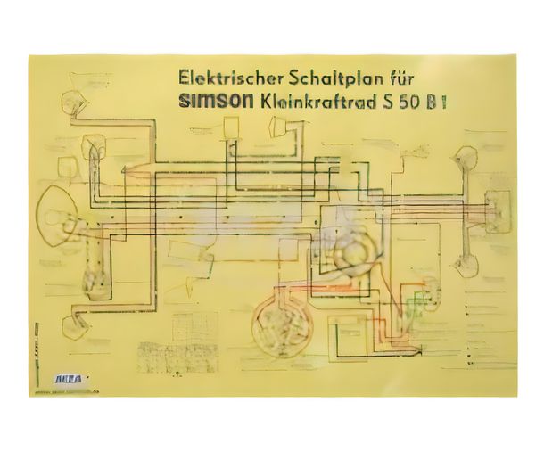 Schéma de câblage Simson, affiche couleur pour S50 B1