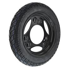 Rueda completa de 12 pulgadas para montaje derecho, negra - neumático VRM 094 3.00-12, 43J - completamente montado