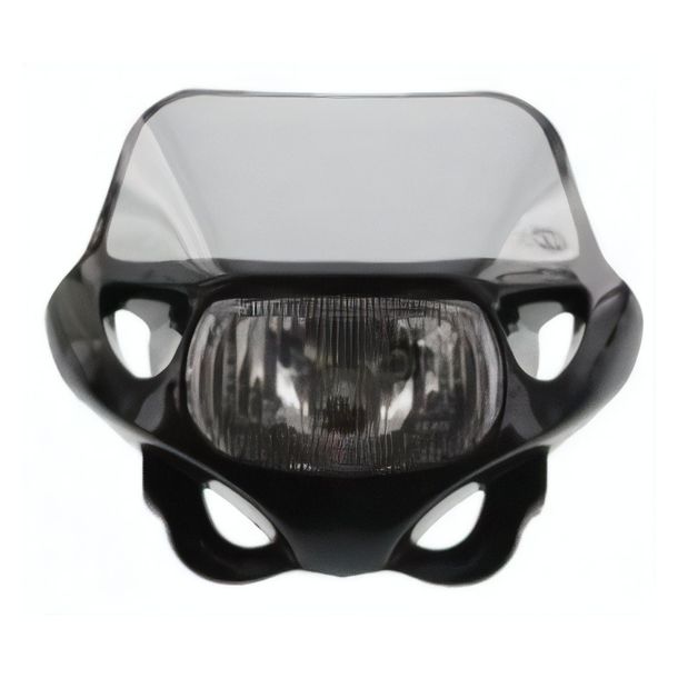 Mascherina faro con faro - nero - Mokick .050TS, .050SC - 12V 35/35W, con luce di posizione