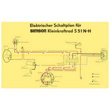 Simson Schaltplan Farbposter für S51 N-H - Ungarische Version!