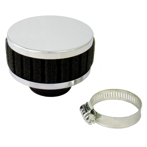 Filtre à air Tuning avec collier de serrage, droit - noir