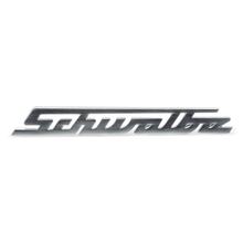 inscripción «Schwalbe» - aluminio, plata, recto - para rodillera/delantera