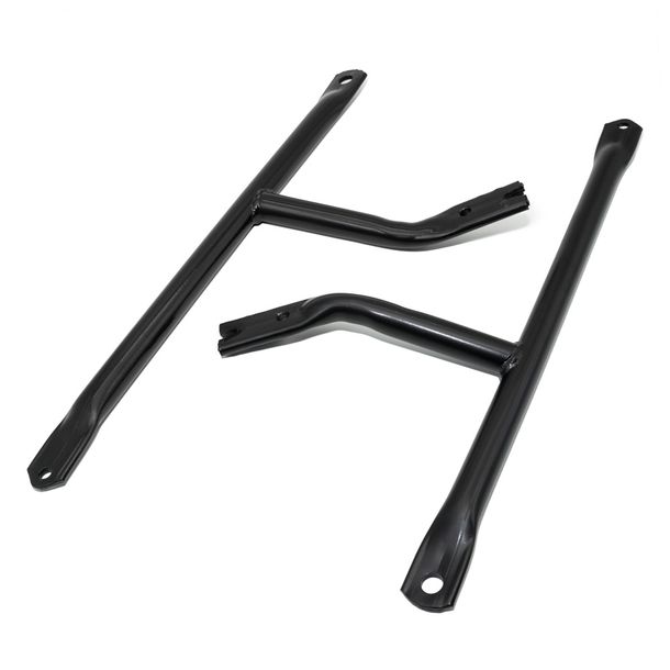Simson SET top belt support brace right+left, black coated - S50, S51, S53, S70, S83- B+C road version