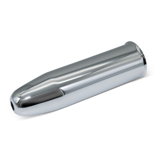 Exhaust end piece with double pipe and damping insert FEZ, chrome plated, old shape KR51 with pointed bag for KR51, KR51/1, SR4-2, SR4-2/1, SR4-3 and SR4-4