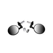 Spiegelset voor ronde stuuruiteinden, zwart aluminium CNC, 2 stuks