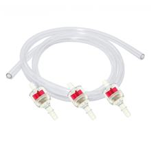 Benzinová hadice průhledná 1m 5x9mm + 3 benzinové filtry Fast Flow II červené pro Simson Schwalbe KR50 51 S50 S51