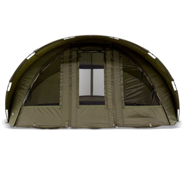 Lucx® Karpfenzelt Bivvy 2 3 4 Mann Angelzelt Leopard XL Carp Dome + Überwurf – Bild 3