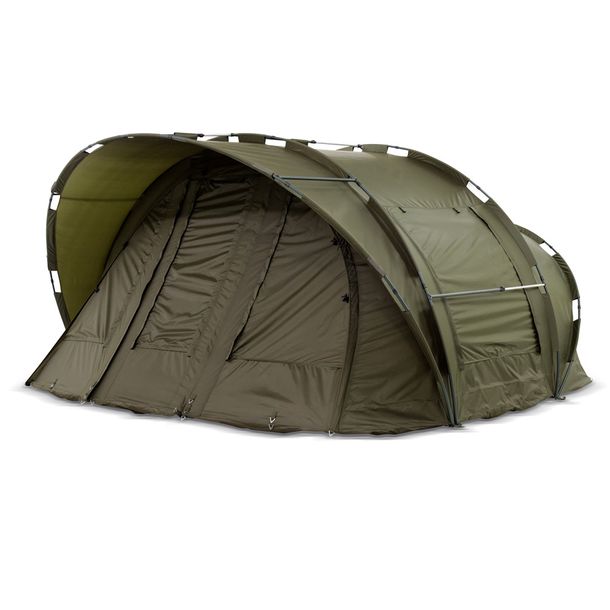 Lucx® Karpfenzelt Bivvy 2 3 4 Mann Angelzelt Leopard XL Carp Dome + Überwurf – Bild 5