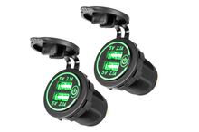 Ladegerät Zigarettenanzünder Ricambino USB A Auto Ladegerät Steckdose, universal mit Touch Schalter für Auto und Motorrad, 2 Stück