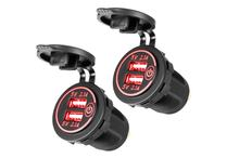 Ladegerät Zigarettenanzünder Ricambino USB A Auto Ladegerät Steckdose, universal mit Touch Schalter für Auto und Motorrad, 2 Stück