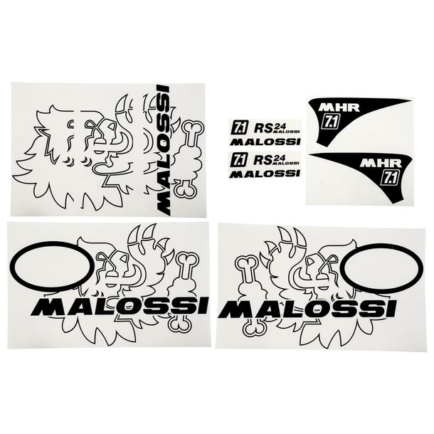 Malossi Sticker Set Trophy for Vespa Primavera/Sprint, Black/White