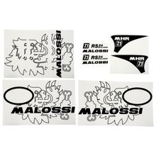 Aufkleber Malossi Sticker Set Trophy für Vespa Primavera / Sprint, schwarz / weiß