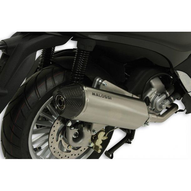 Silenciador de escape Malossi RX para Piaggio Beverly 250 E2 año 2004-05/300i E3 año 2009