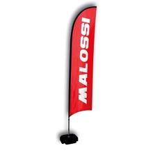 Strandvlag Malossi banner/vlag 4,10 m x 70 cm, rood/wit Malossi-logo