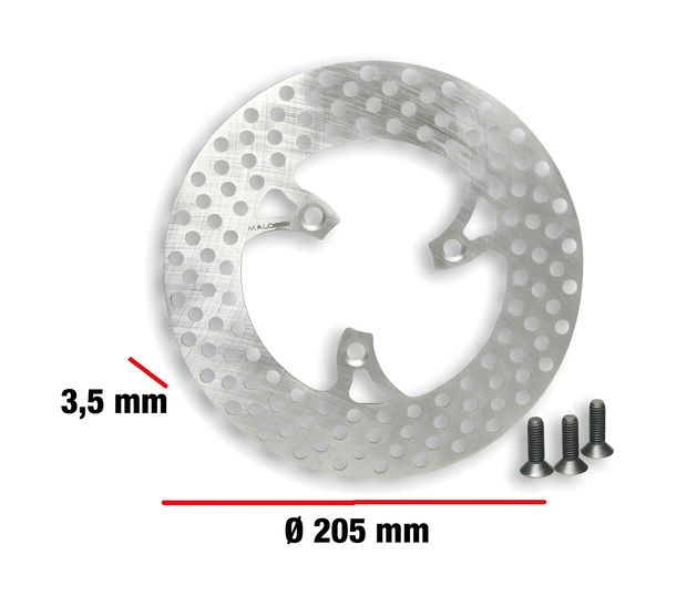 Malossi brake disc diameter 205 mm, thickness 3.5 mm for cross fork
