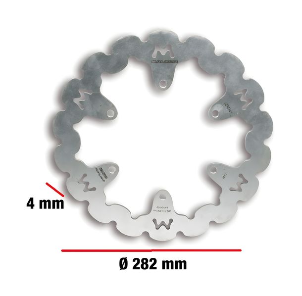 Malossi brake disc, diameter 282 mm, thickness 4 mm, 0401