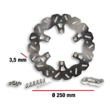 Disque de frein Malossi Whoop Disc, diamètre extérieur Ø 250mm, épaisseur 3,5mm avec adaptateur pour Runner RST 50 Année de fabrication 2005-09