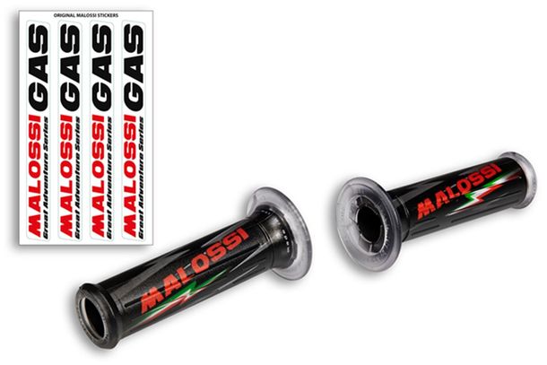 Maniglie aperte Malossi GAS Ø 22/25 mm, nere, 2 pezzi