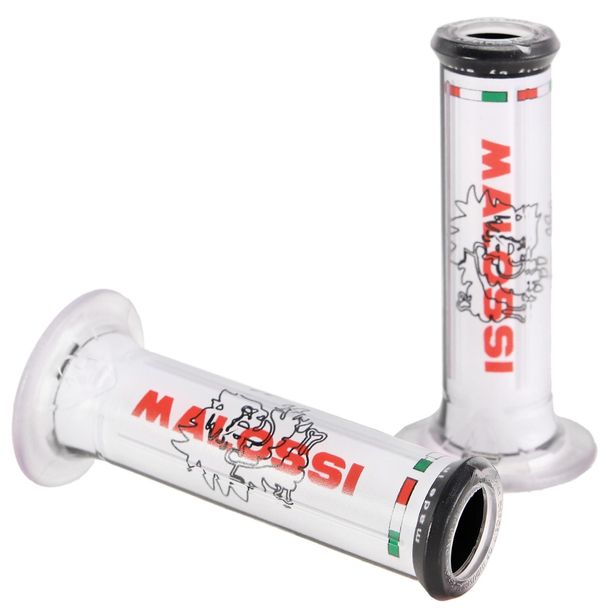 Malossi handle with logo Ø 30mm, open, white, 2 pieces