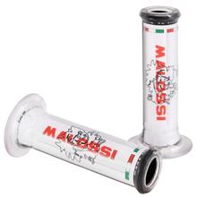 Malossi handle with logo Ø 30mm, open, white, 2 pieces