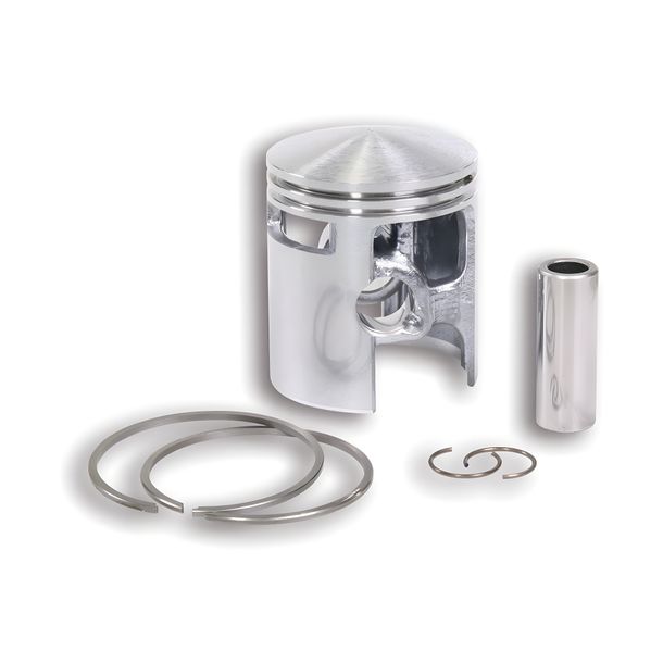 Pistone Malossi Ø 43mm A, spinotto Ø 12mm, 2 fasce elastiche trapezoidali per Piaggio Ciao/Si