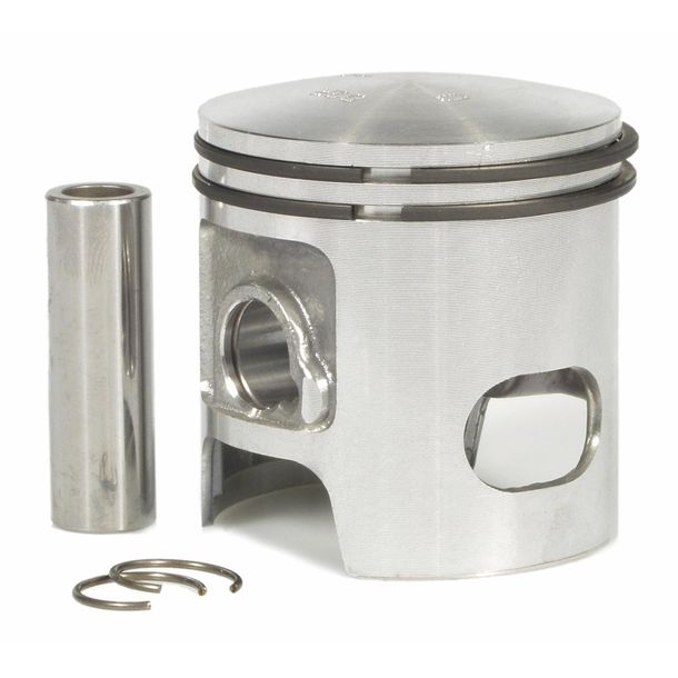 Piston Malossi Ø 47mm C, axe de piston Ø 12mm, 2 segments de piston trapézoïdaux pour Peugeot/ Honde/Vespa