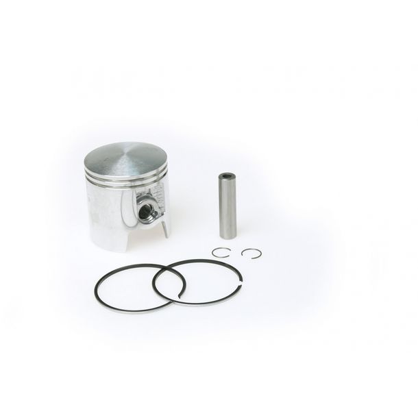 Pistón Malossi Ø 47 mm D, pasador de pistón Ø 10 mm, 2 anillos de pistón trapezoidales para Minarelli horizontal/de pie