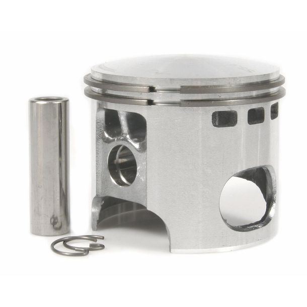 Kolben Malossi Ø 55,4mm, Kolbenbolzen Ø 12mm, 2 Kolbenringe trapezförmig für Ape / Vespa 50 2T