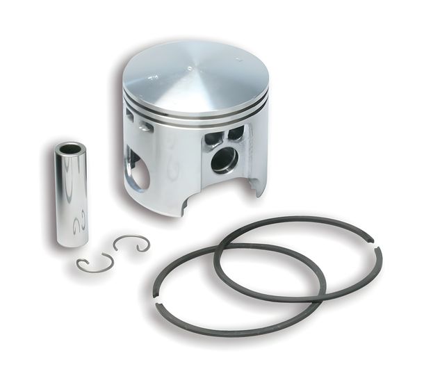 Malossi Piston Diameter 57.5 mm A, Piston Pin Diameter 12 mm, 2 Trapezoidal Piston Rings for Ape/Vespa Special/PK 50 2T