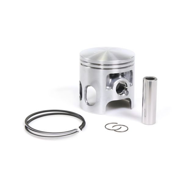 Malossi piston Ø 57.5 mm B, piston pin Ø 14 mm, 2 trapezoidal piston rings for Minarelli 100 AC 2T