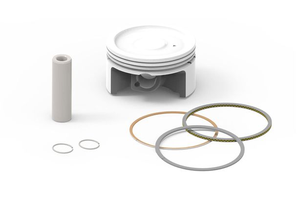 Kolben Malossi Ø 63mm 0, Kolbenbolzen Ø 14mm, 3 Kolbenringe trapezförmig