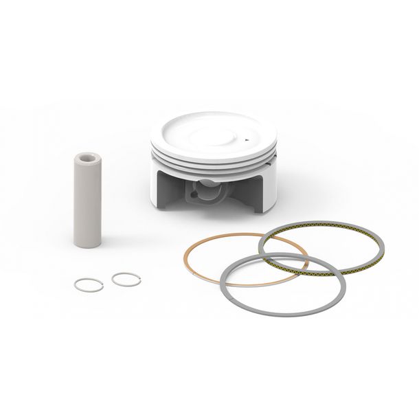 Pistón Malossi Ø 63 mm A, pasador de pistón Ø 14 mm, 3 anillos de pistón trapezoidales