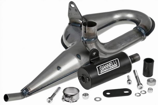 Escape Giannelli Vintage Aluminio Negro para Vespa PX 125-150 11