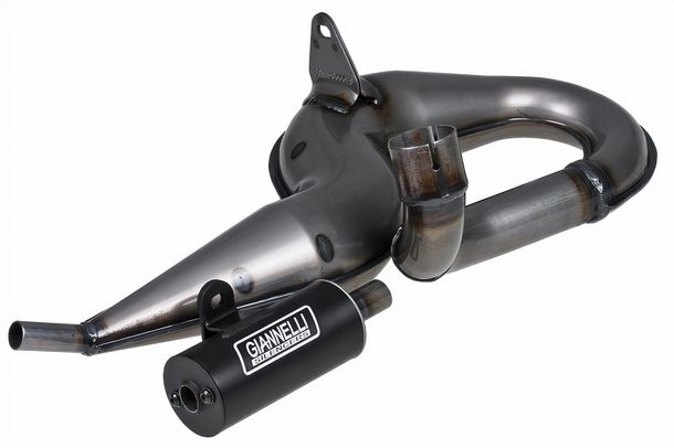 Auspuff Giannelli Vintage Schwarz Aluminium für Vespa PX 200