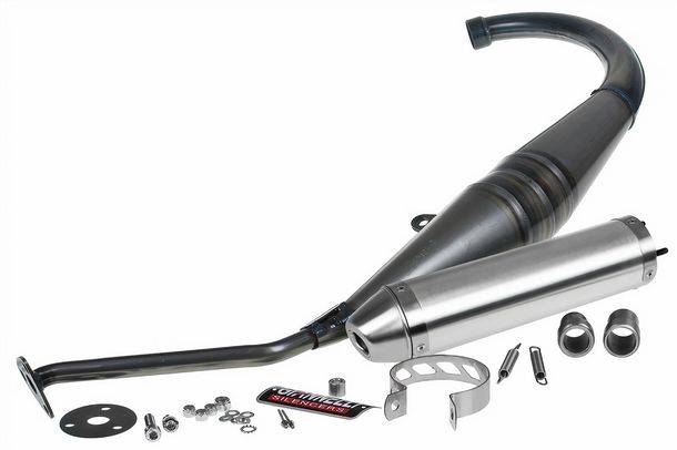Uitlaatsysteem Giannelli Strada met goedkeuring, Aluminium voor Aprilia RS 50 99-05 / Tuono 50 03-07