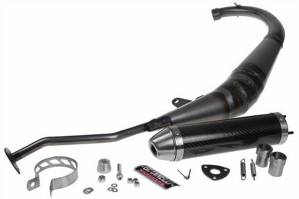 Uitlaatsysteem Giannelli Strada met goedkeuring, Carbon voor MBK X-Power / Yamaha TZR