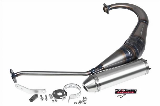 Sistema de escape Giannelli Supermoto con homologación, aluminio para Derbi Senda 2000 / DRD / Gilera RCR / SMT
