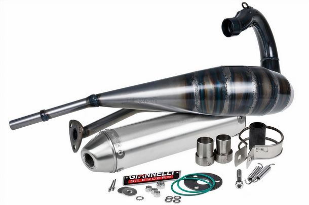 Système d'échappement Giannelli Enduro avec homologation, Aluminium pour Aprilia RX / SX 50 99-04
