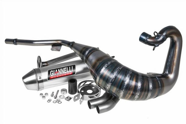 Système d'échappement Giannelli Enduro avec homologation, Aluminium pour HM CRE 50 Baja 99-02 / CRE 50 Derapage 99-02 / CRE 50 Six 99-02