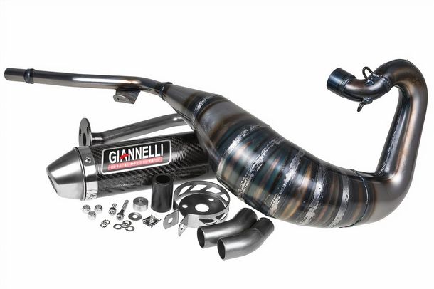 Système d'échappement Giannelli Enduro avec homologation, carbone pour HM CRE 50 Baja 99-02 / CRE 50 Derapage 99-02 / CRE 50 Six 99-02